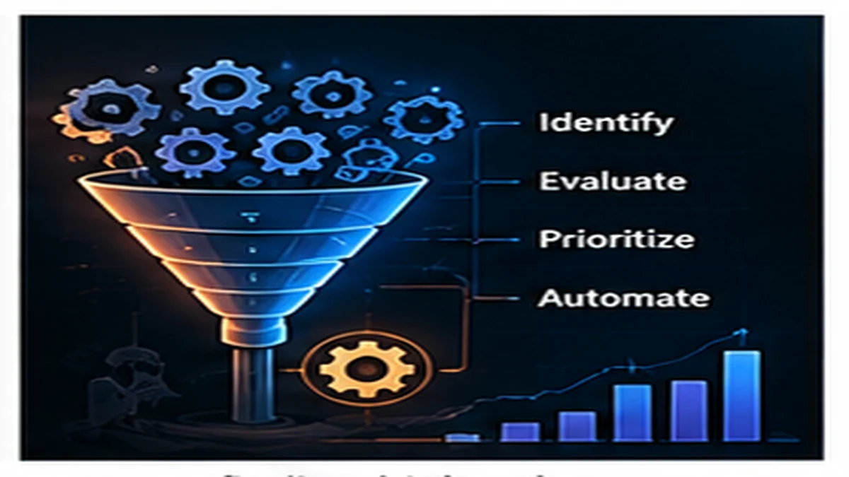Automation prioritization matrix showing how to identify high-value tasks worth automating