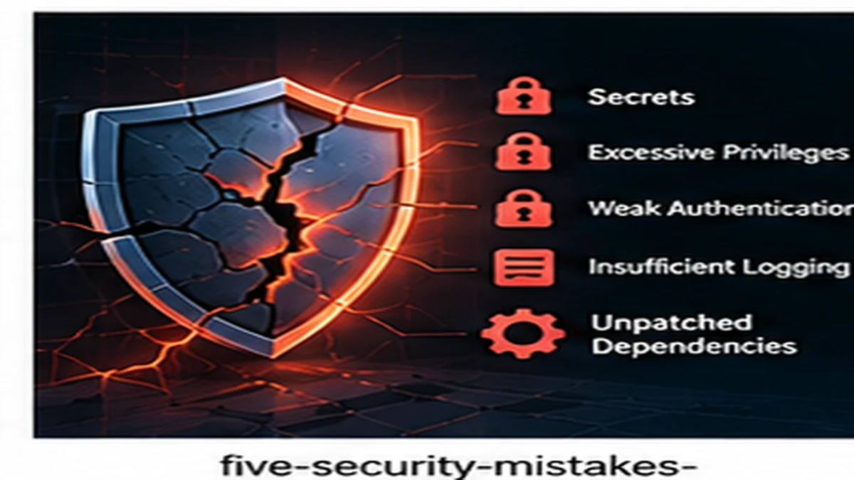 Common security vulnerabilities in growing applications including secrets in code and weak authentication